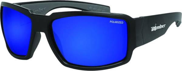 BOMBER - BOOGIE BOMB EYEWEAR MATTE BLACK W/BLUE MIRROR POLARIZED - Image 1