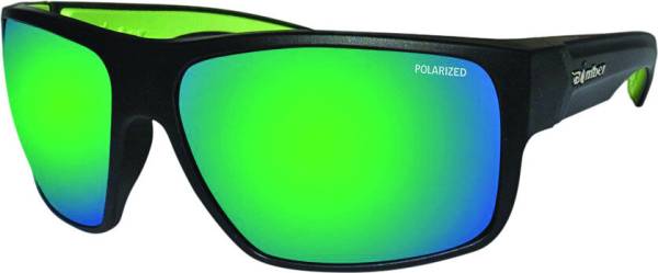 BOMBER - MANA BOMB EYEWEAR MATTE BLACK W/ GREEN MIRROR POLARIZED LENS - Image 1