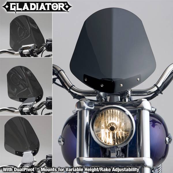 NATIONAL CYCLE - GLADIATOR WINDSHIELD W/CHROME MOUNTS (DARK TINT) - Image 1