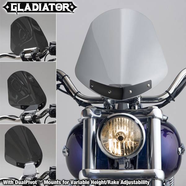 NATIONAL CYCLE - GLADIATOR WINDSHIELD W/CHROME MOUNTS (LIGHT TINT) - Image 1