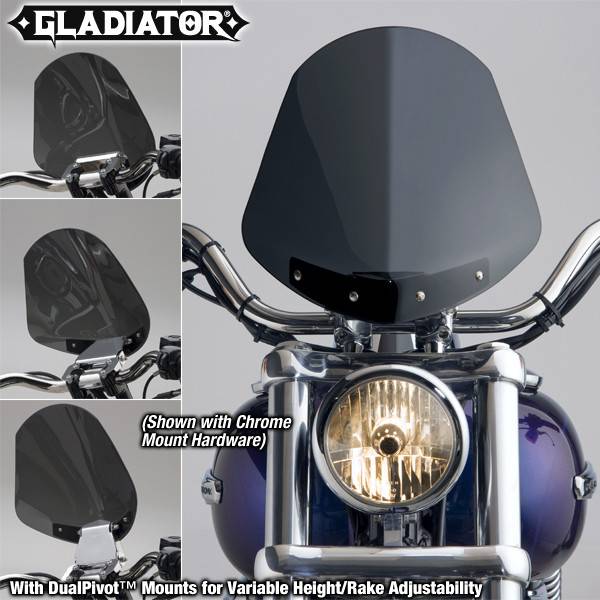 NATIONAL CYCLE - GLADIATOR WINDSHIELD W/BLACK MOUNTS (DARK TINT) - Image 1