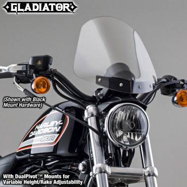 NATIONAL CYCLE - GLADIATOR WINDSHIELD W/CHROME MOUNTS (LIGHT TINT) - Image 1