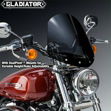 NATIONAL CYCLE - GLADIATOR WINDSHIELD W/CHROME MOUNTS (DARK TINT) - Image 1