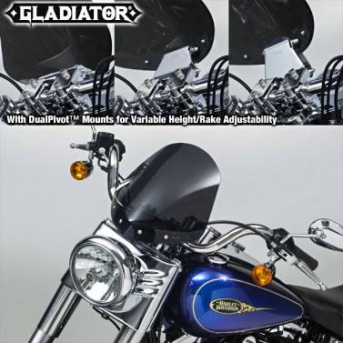 NATIONAL CYCLE - GLADIATOR WINDSHIELD W/CHROME MOUNTS (DARK TINT) - Image 1