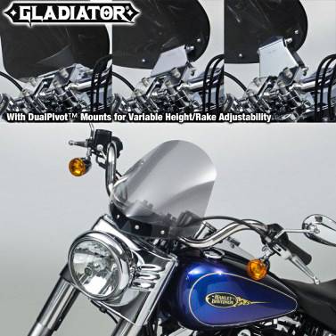 NATIONAL CYCLE - GLADIATOR WINDSHIELD W/CHROME MOUNTS (LIGHT TINT) - Image 1