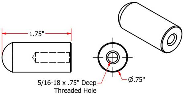 TC BROS - RADIUS STYLE THREADED 5/16-18 LONG LENGTH STEEL BUNGS 4/PK - Image 1