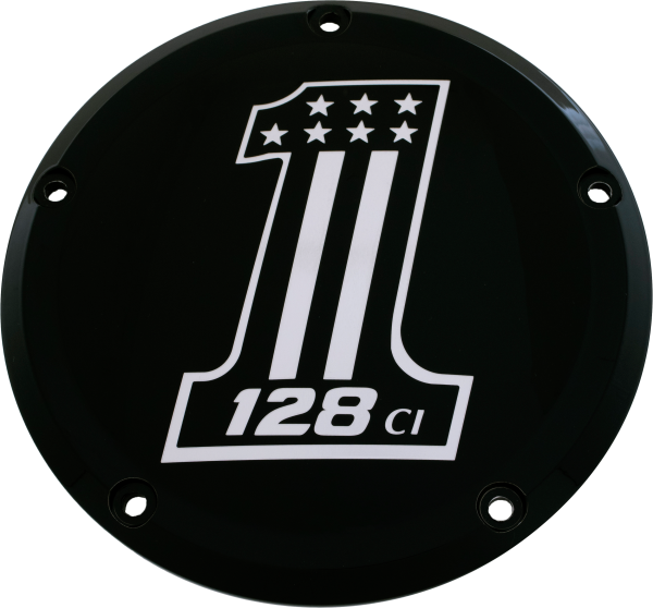 CUSTOM ENGRAVING - 7   M8 FLT/FLH DERBY COVER 128 BLACK - Image 1