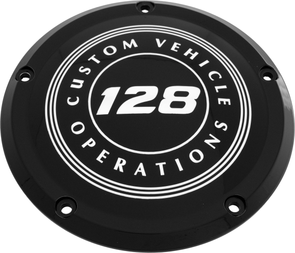 CUSTOM ENGRAVING - 7   M8 FLT/FLH DERBY COVER 128 CVO BLACK - Image 1