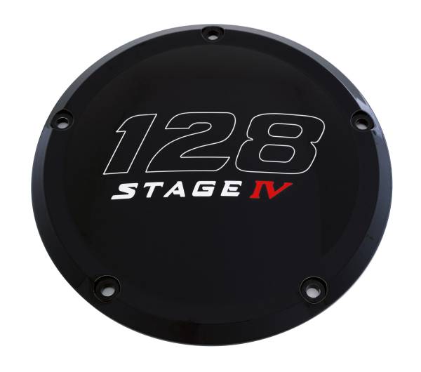 CUSTOM ENGRAVING - 7   M8 FLT/FLH DERBY COVER 128 STAGE IV BLACK - Image 1