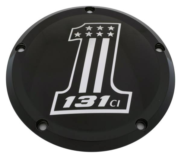 CUSTOM ENGRAVING - 7   M8 FLT/FLH DERBY COVER 131 BLACK - Image 1