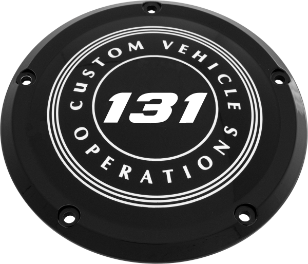 CUSTOM ENGRAVING - 7   M8 FLT/FLH DERBY COVER 131 CVO BLACK - Image 1