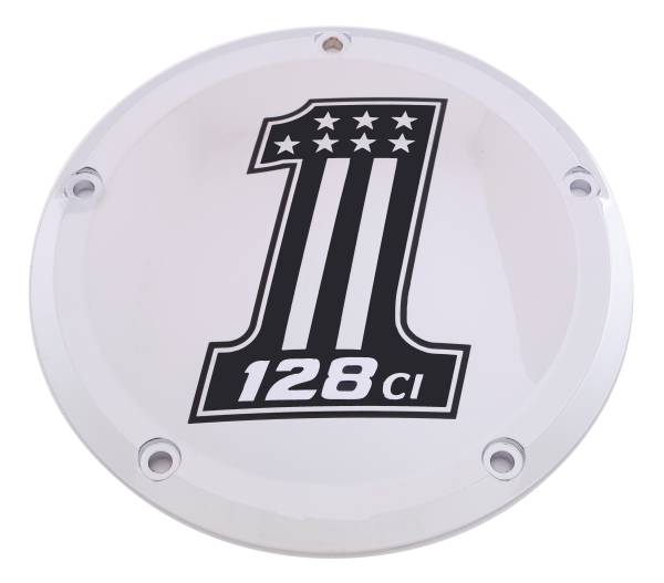 CUSTOM ENGRAVING - 7   M8 FLT/FLH DERBY COVER 128 CHROME - Image 1