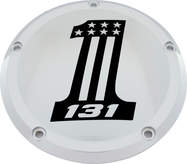 CUSTOM ENGRAVING - 7   M8 FLT/FLH DERBY COVER 131 CHROME - Image 1