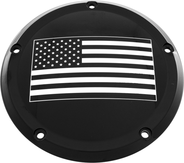 CUSTOM ENGRAVING - 7   TC DERBY COVER AMERICAN FLAG BLACK - Image 1