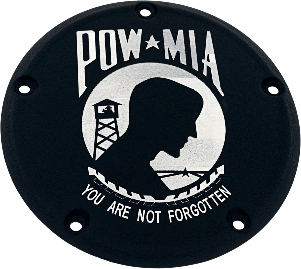 CUSTOM ENGRAVING - 7   TC DERBY COVER POW-MIA BLACK - Image 1