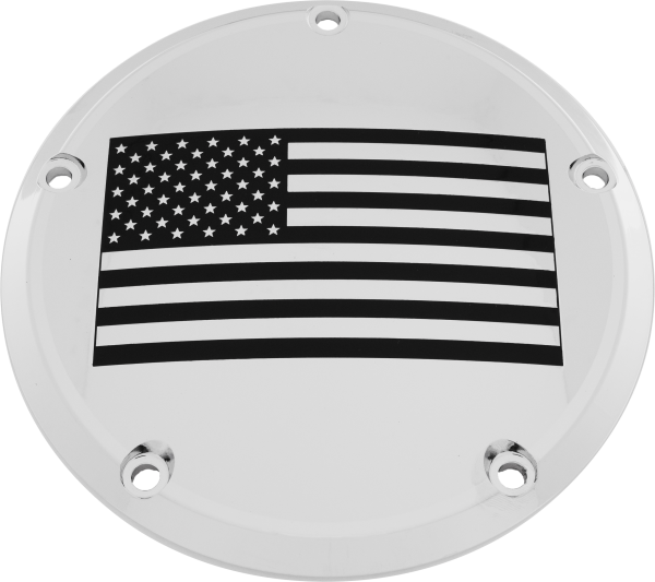 CUSTOM ENGRAVING - 7   TC DERBY COVER AMERICAN FLAG CHROME - Image 1