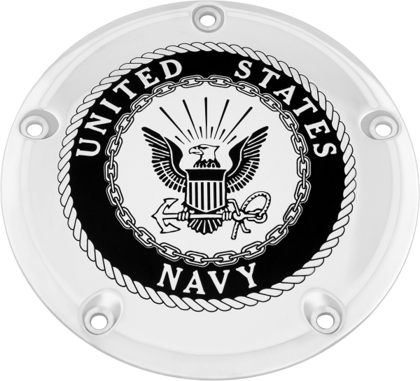 CUSTOM ENGRAVING - 7   TC DERBY COVER NAVY CHROME - Image 1