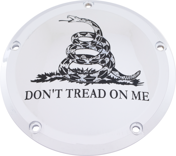 CUSTOM ENGRAVING - 7   M8 FLT/FLH DERBY COVER DON'T TREAD CHROME - Image 1