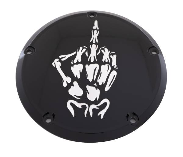 CUSTOM ENGRAVING - 7   TC DERBY COVER BONE FINGER BLACK - Image 1