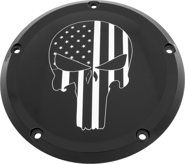 CUSTOM ENGRAVING - 7   TC DERBY COVER PUNISHER BLACK - Image 1