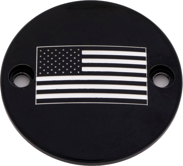 CUSTOM ENGRAVING - M8 TIMER COVER AMERICAN FLAG BLACK - Image 1