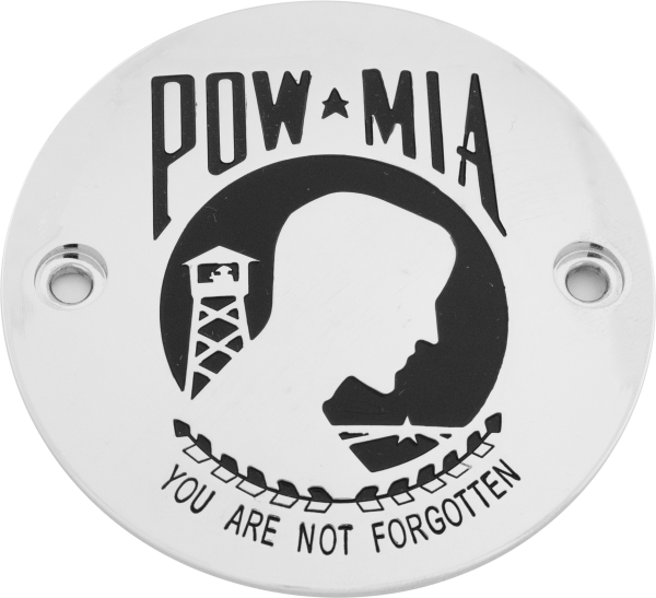 CUSTOM ENGRAVING - M8 TIMER COVER POW-MIA CHROME - Image 1