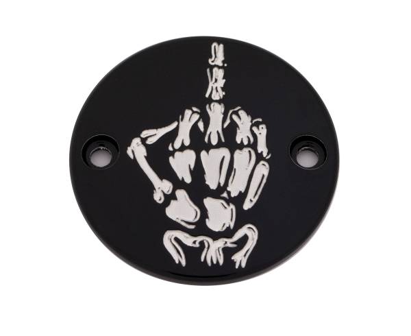 CUSTOM ENGRAVING - M8 TIMER COVER BONE FINGER BLACK - Image 1