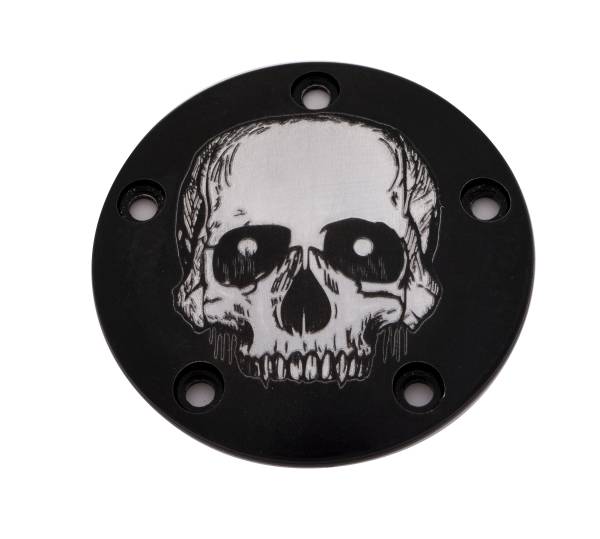 CUSTOM ENGRAVING - TC TIMER COVER SKULL BLACK - Image 1