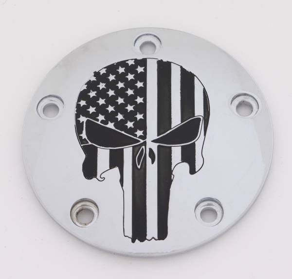 CUSTOM ENGRAVING - TC TIMER COVER PUNISHER CHROME - Image 1