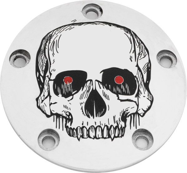 CUSTOM ENGRAVING - TC TIMER COVER SKULL CHROME - Image 1