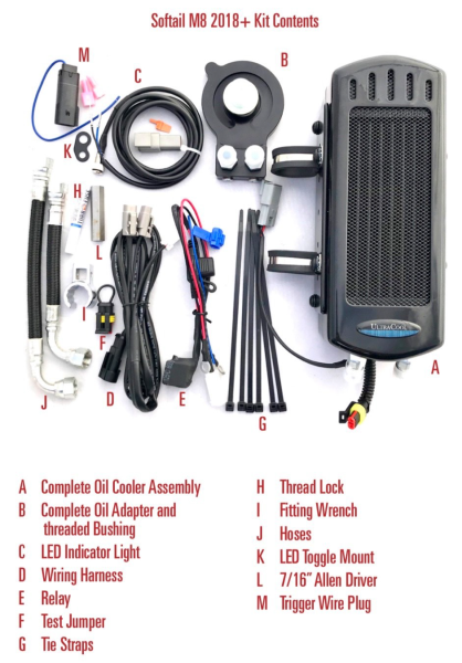 ULTRACOOL - SIDE MOUNT OIL COOLER M8 SOFTAIL `17-23  GLOSS BLK - Image 1