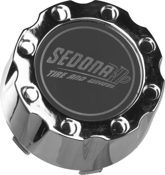 SEDONA - WHEEL CAP 4/137 & 4/156 SHORT CHROME CAP / BLACK DECAL - Image 1