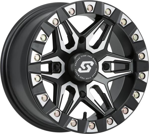 SEDONA - SPLIT 6 BDLK WHEEL 14X7 4/110 5+2 (+10MM) BLK/MACHINED - Image 1