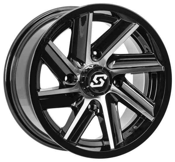 SEDONA - CHOPPER WHEEL 14X7 4/110 5+2 (+10MM) BLK/MACHINED - Image 1