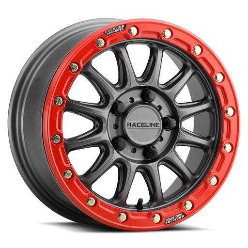 RACELINE - ALPHA BDLK 15X7 5/4.5 (+53MM) GUNMETAL/RED - Image 1