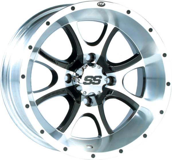 ITP - SS108 ALLOY WHEEL MACHINED W/B LACK 14X8 4/137 5+3 - Image 1