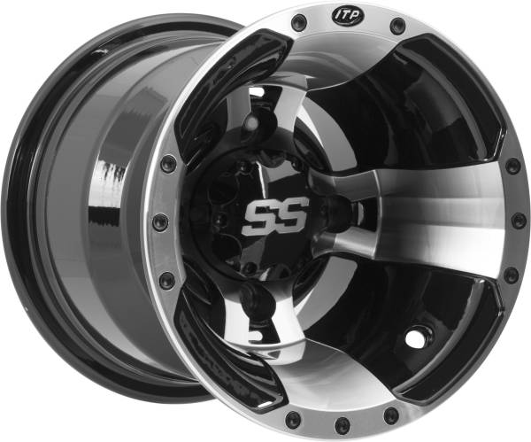 ITP - SS112 ALLOY WHEEL MACHINED W/B LACK 12X7 4/110 5+2 - Image 1