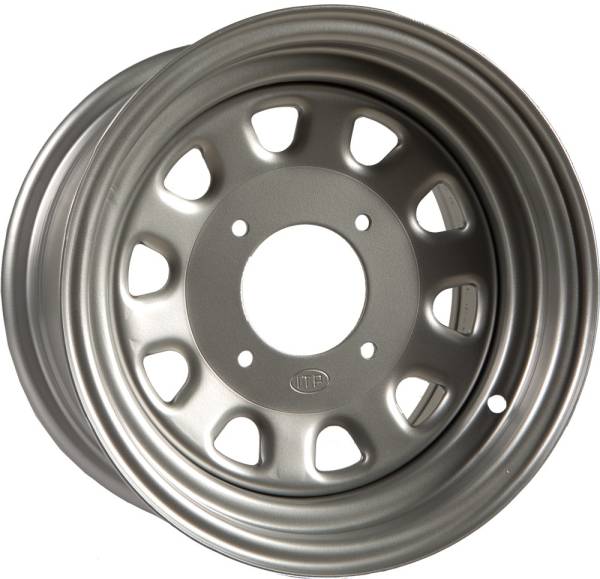 ITP - DELTA STEEL WHEEL SILVER 12X7 5+2 4/115 FRNT - Image 1