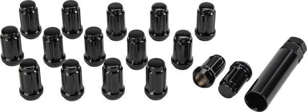 SEDONA - 16/PK 12MMX1.25 TAPERED LUG NUTS 60' SPLINED BLACK - Image 1