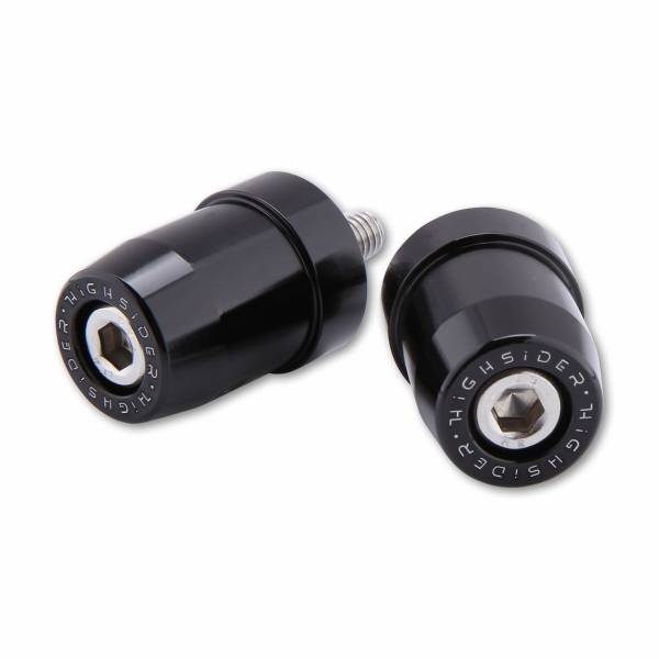 HIGHSIDER - BAR ENDS M8 THREAD PAIR BLACK KAW - Image 1