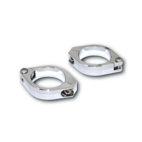 HIGHSIDER - CNC FORK CLAMPS 38-41MM PAIR CHROME - Image 1