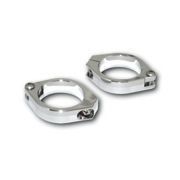 HIGHSIDER - CNC FORK CLAMPS 42-43MM PAIR CHROME - Image 1