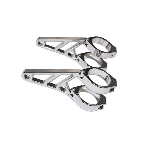 HIGHSIDER - CNC HEADLIGHT BRACKET SET 38-41MM CHROME - Image 1