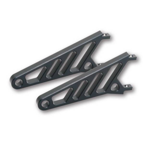 HIGHSIDER - CNC HEADLIGHT BRACKET LONG PAIR BLACK - Image 1