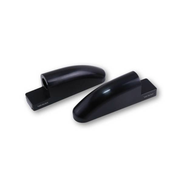 HIGHSIDER - CNC FAIRING MIRROR ADAPTERS LONG PAIR BLACK - Image 1