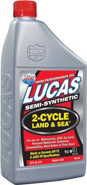 LUCAS - SEMI-SYNTHETIC 2-CYCLE LAND/SE A OIL QT - Image 1