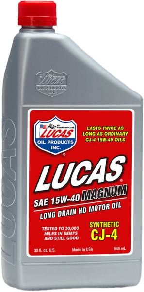 LUCAS - SYNTHETIC HIGH PERFORMANCE OIL 15W40 1QT - Image 1