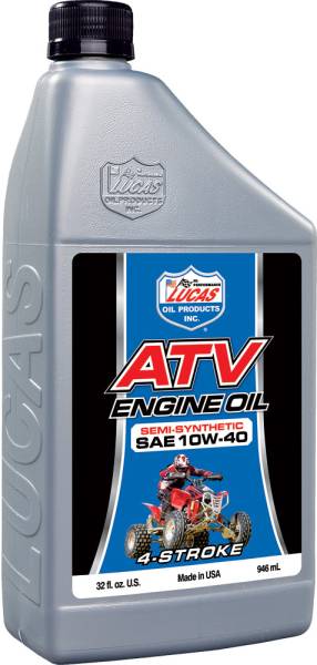 LUCAS - SEMI-SYNTHETIC ATV ENGINE OIL 10W-40 QT - Image 1