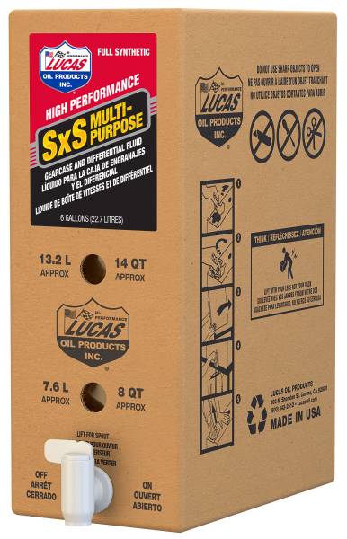 LUCAS - SXS GEAR CASE OIL 6 GAL BIB - Image 1