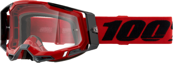 100-PERCENT - RACECRAFT 2 GOGGLE RED CLEAR LENS - Image 1